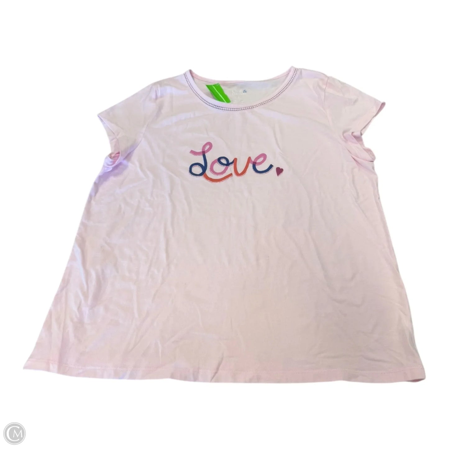 Top Short Sleeve Basic By Croft And Barrow In Pink, Size: Xl