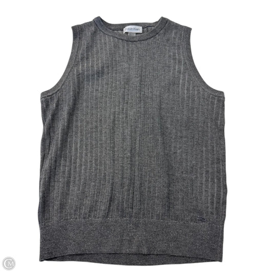 Top Sleeveless By Calvin Klein In Grey, Size: Xs