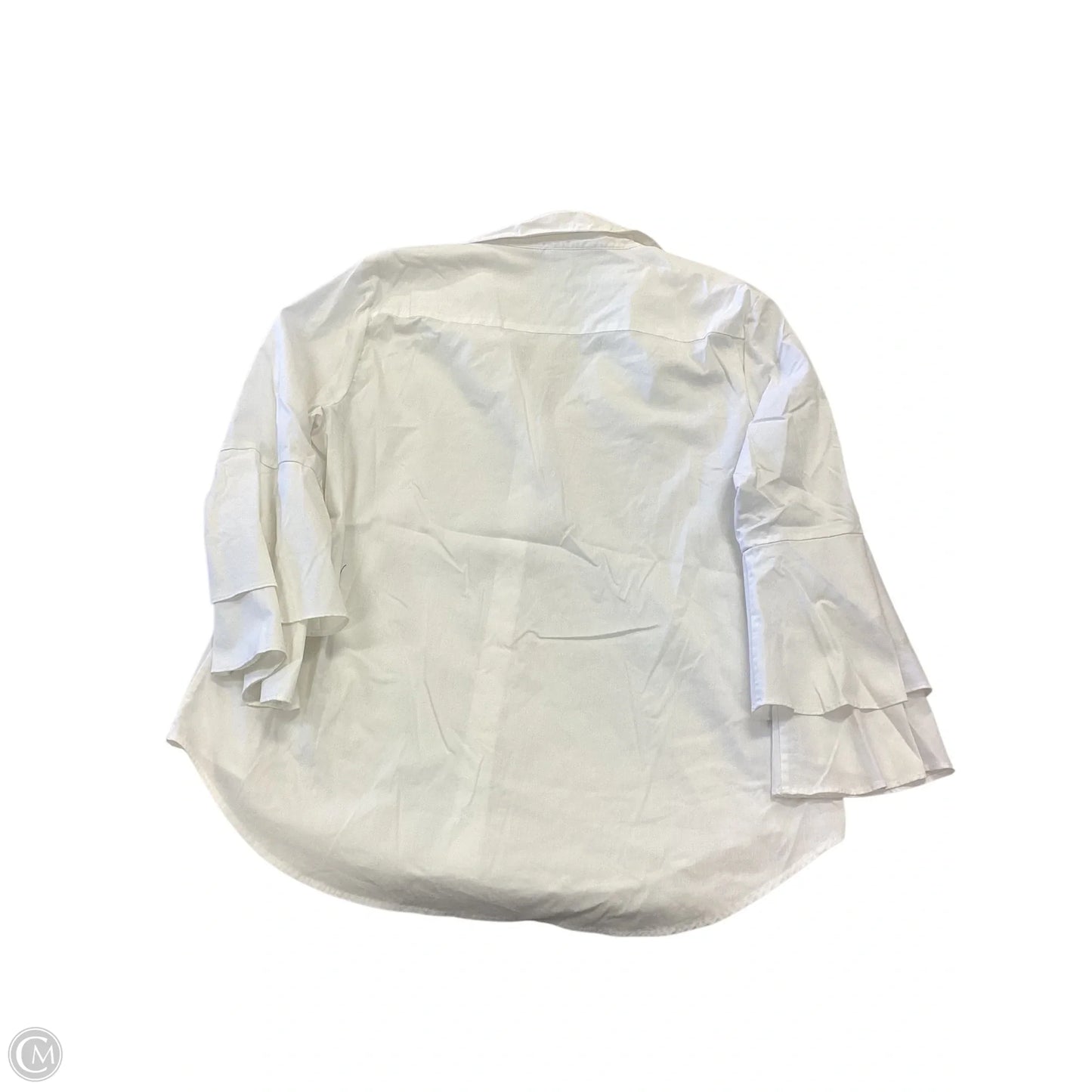 Top Long Sleeve By Calvin Klein In White, Size: Xl