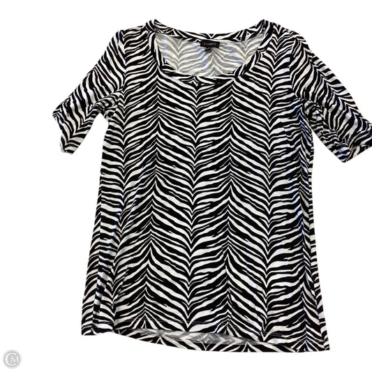 Top Short Sleeve By Talbots In Black & White, Size: Xs