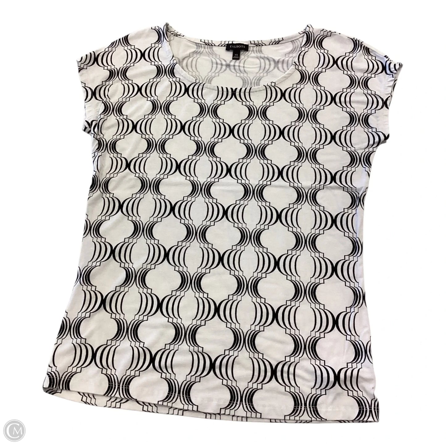 Top Short Sleeve By Talbots In Black & White, Size: Xs