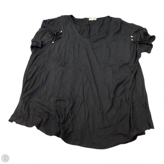 Top Short Sleeve By Liz Lange In Black, Size: 3x