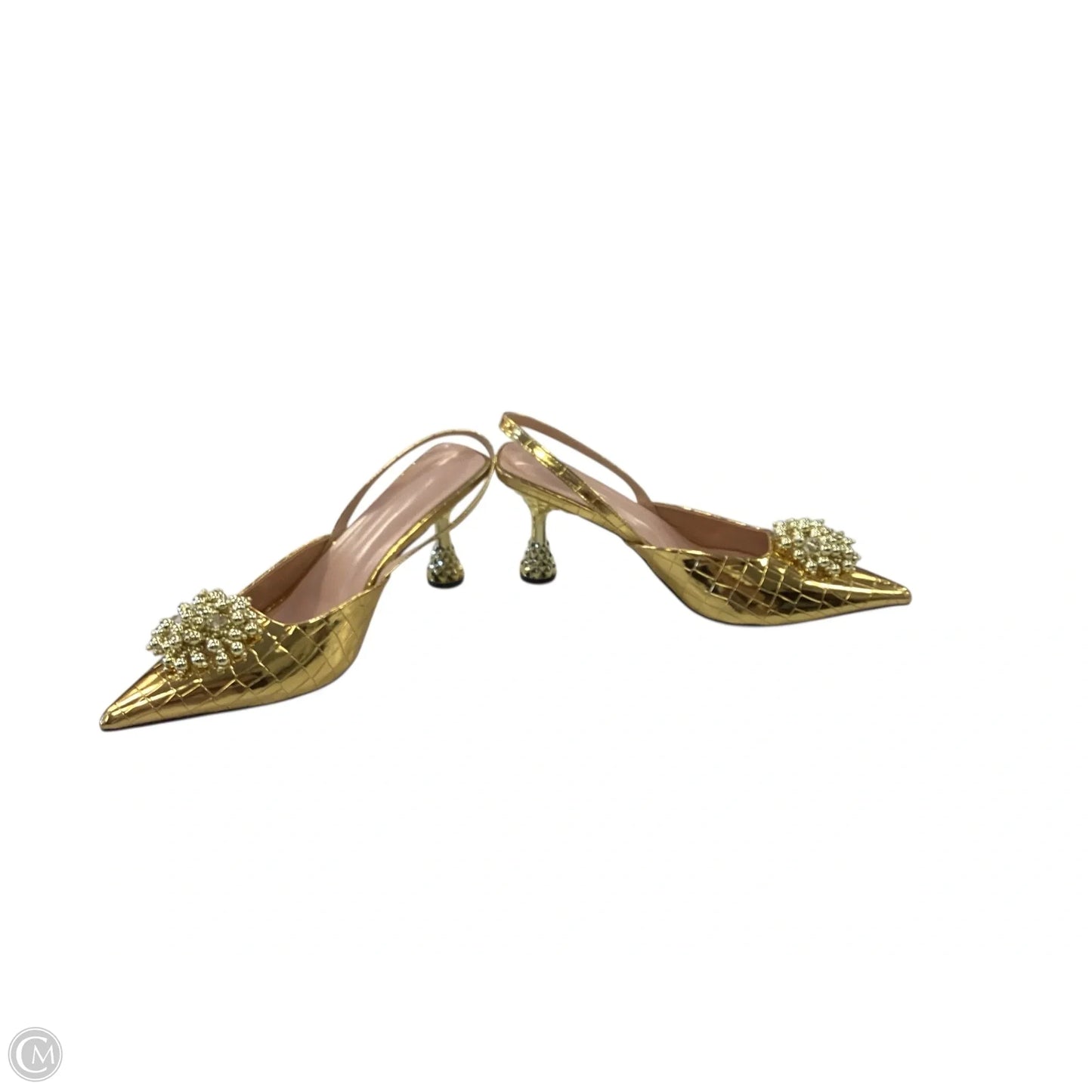 Shoes Heels Block By Clothes Mentor In Gold, Size: 10