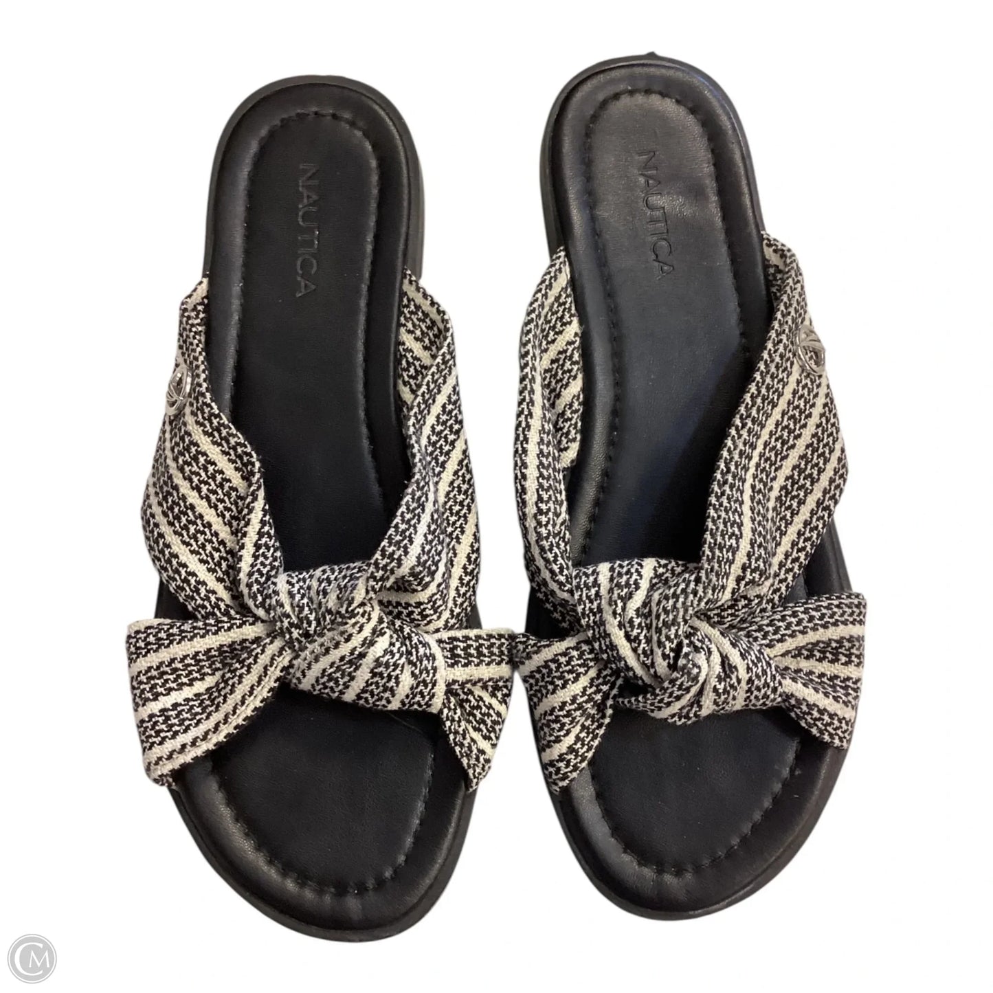 Sandals Flats By Nautica In Black & White, Size: 8
