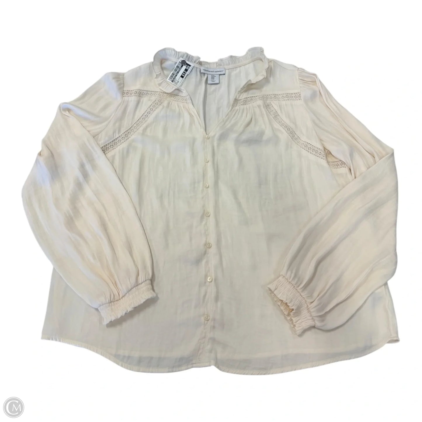 Top Long Sleeve By Cupcakes And Cashmere In White, Size: M