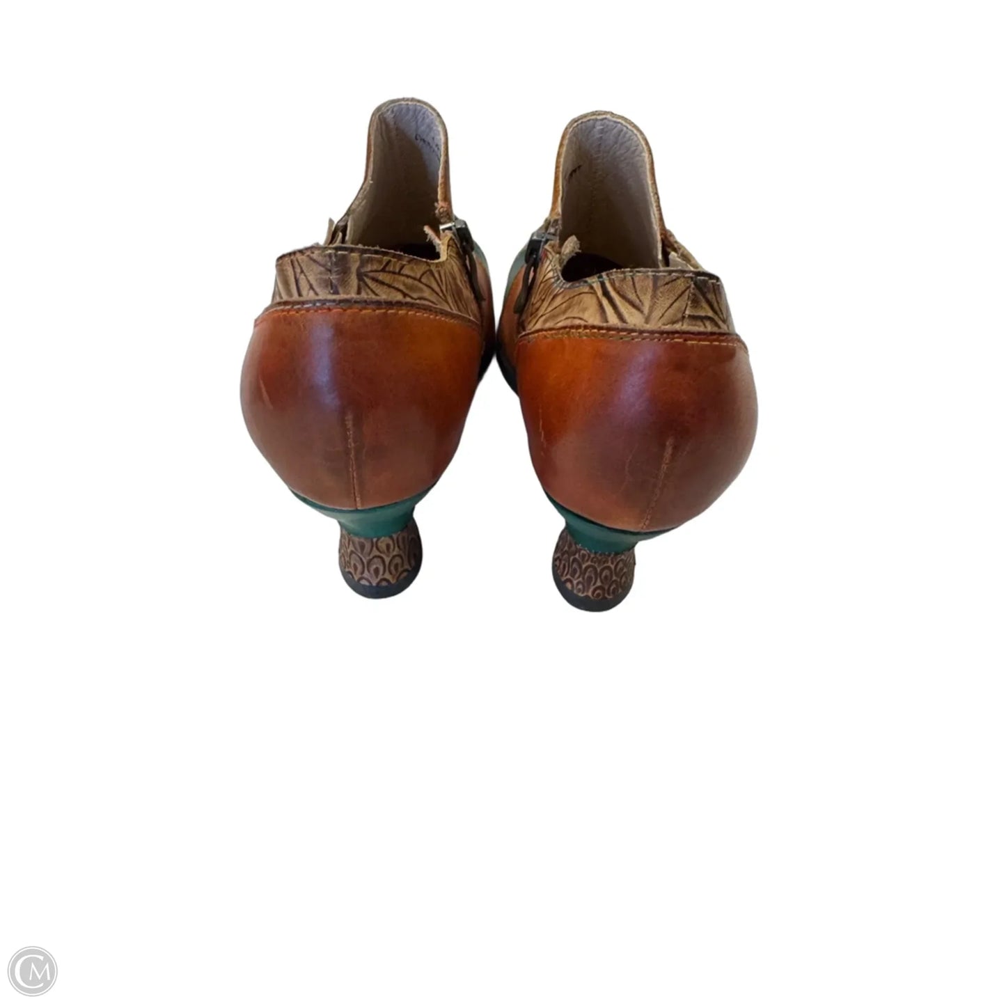 Shoes Heels Block By Spring Step In Brown & Green, Size: 10.5