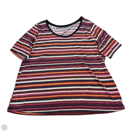Top Short Sleeve Basic By Lane Bryant In Striped, Size: 18