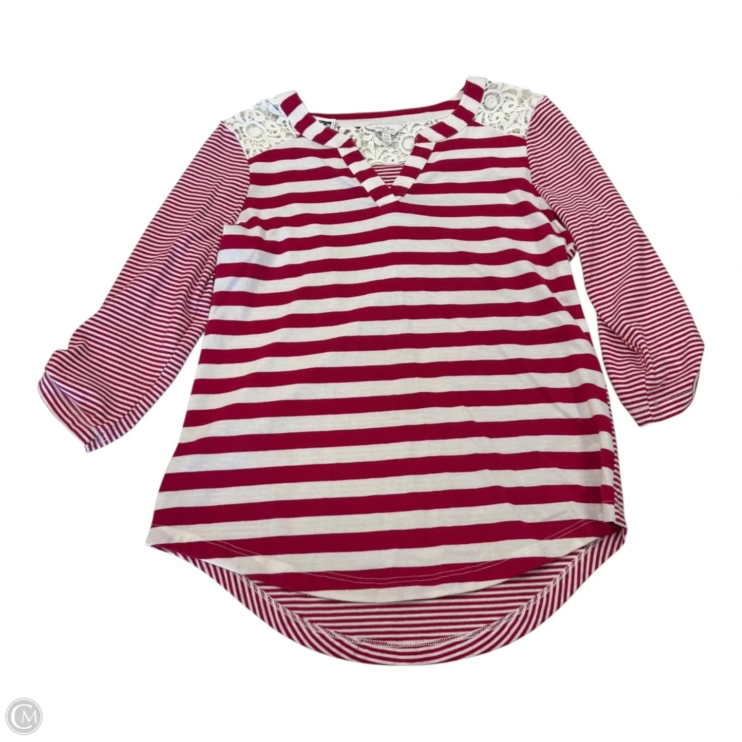 Top Sleeveless By Coral Bay In Red White, Size: Petite   Small