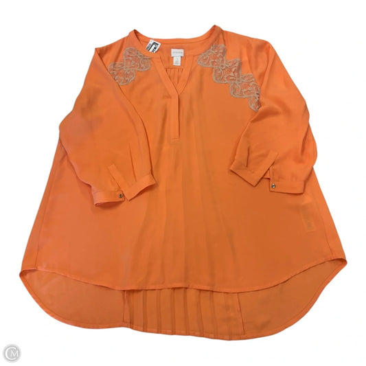 Top Long Sleeve By Chicos In Orange, Size: 2