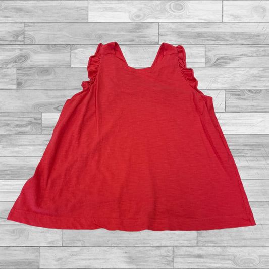 Top Sleeveless By Loft In Red, Size: M