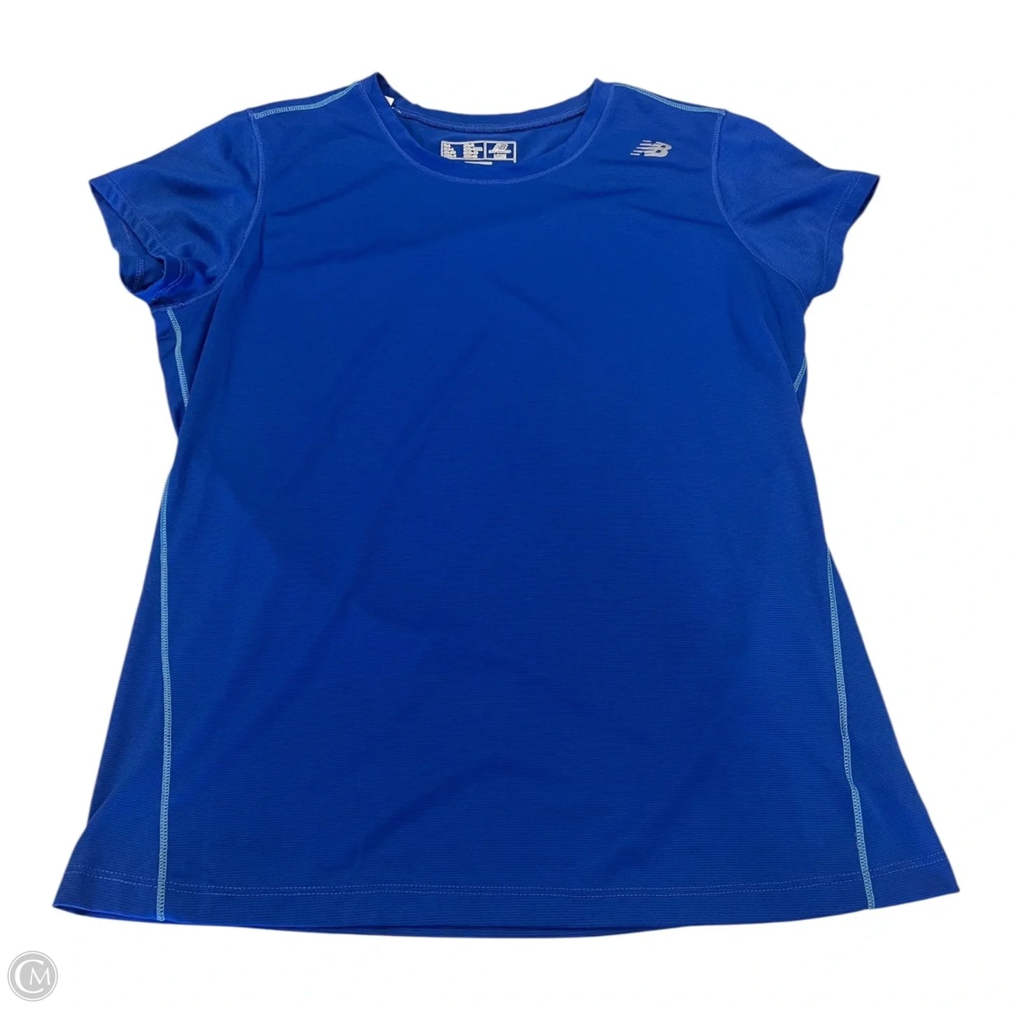 Athletic Top Short Sleeve By New Balance In Blue, Size: Large