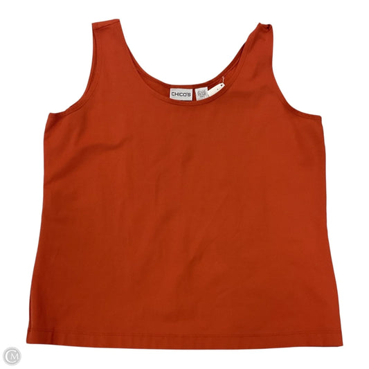 Top Sleeveless By Chicos In Orange, Size: L