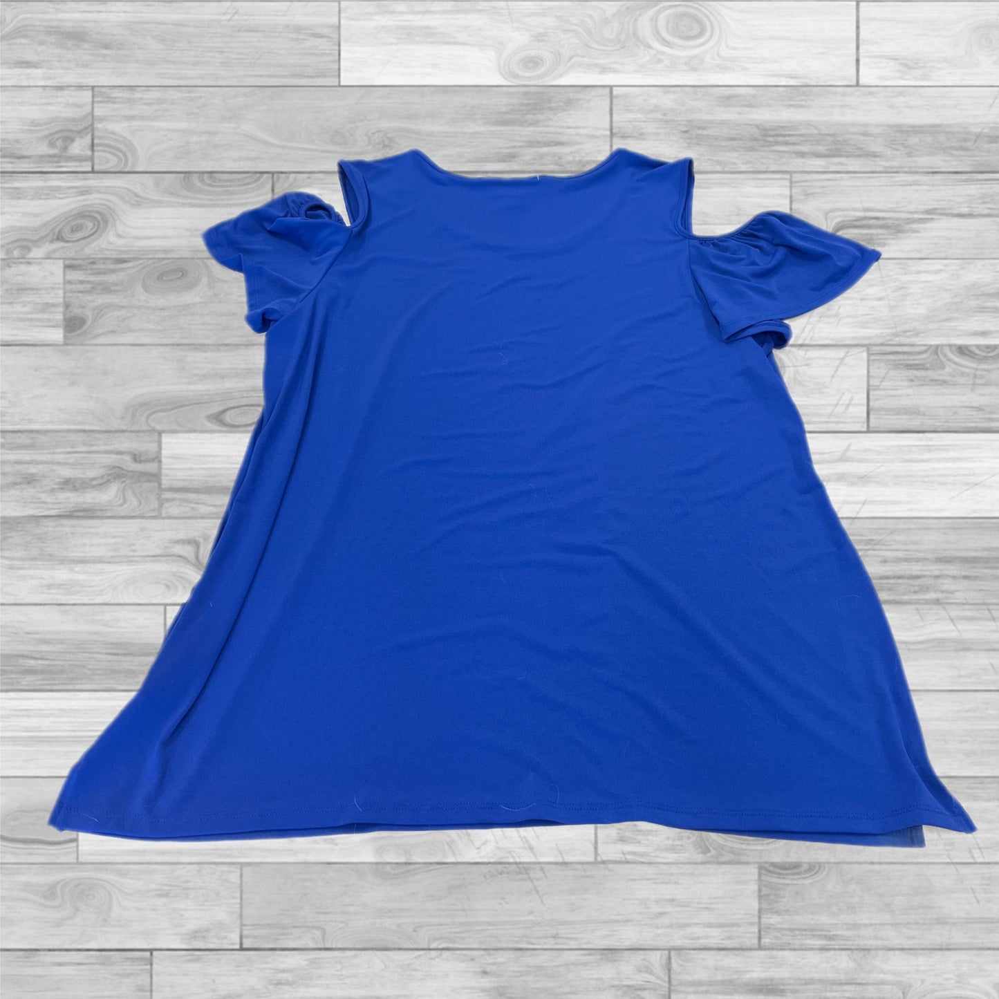 Top Short Sleeve By Jm Collections In Blue, Size: Xxl