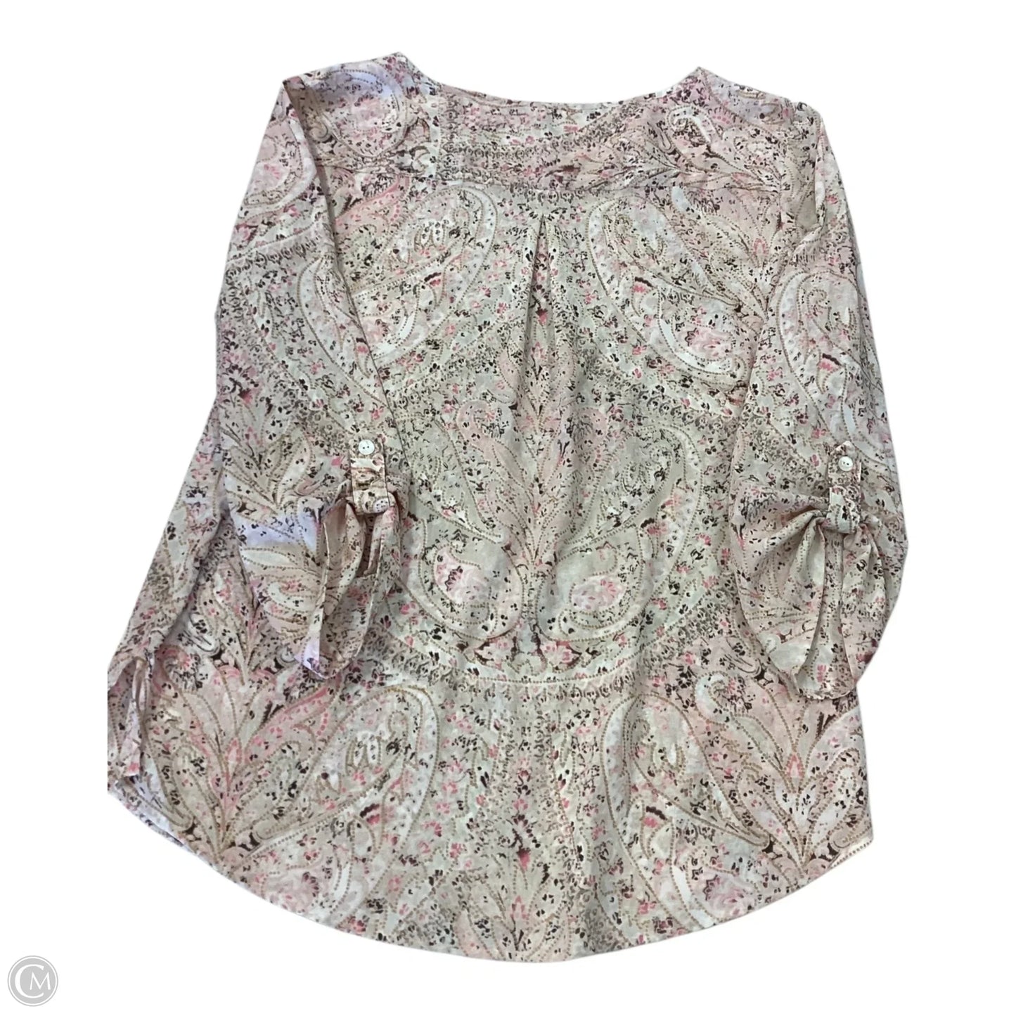 Top Long Sleeve By Chicos In Multi-colored, Size: L