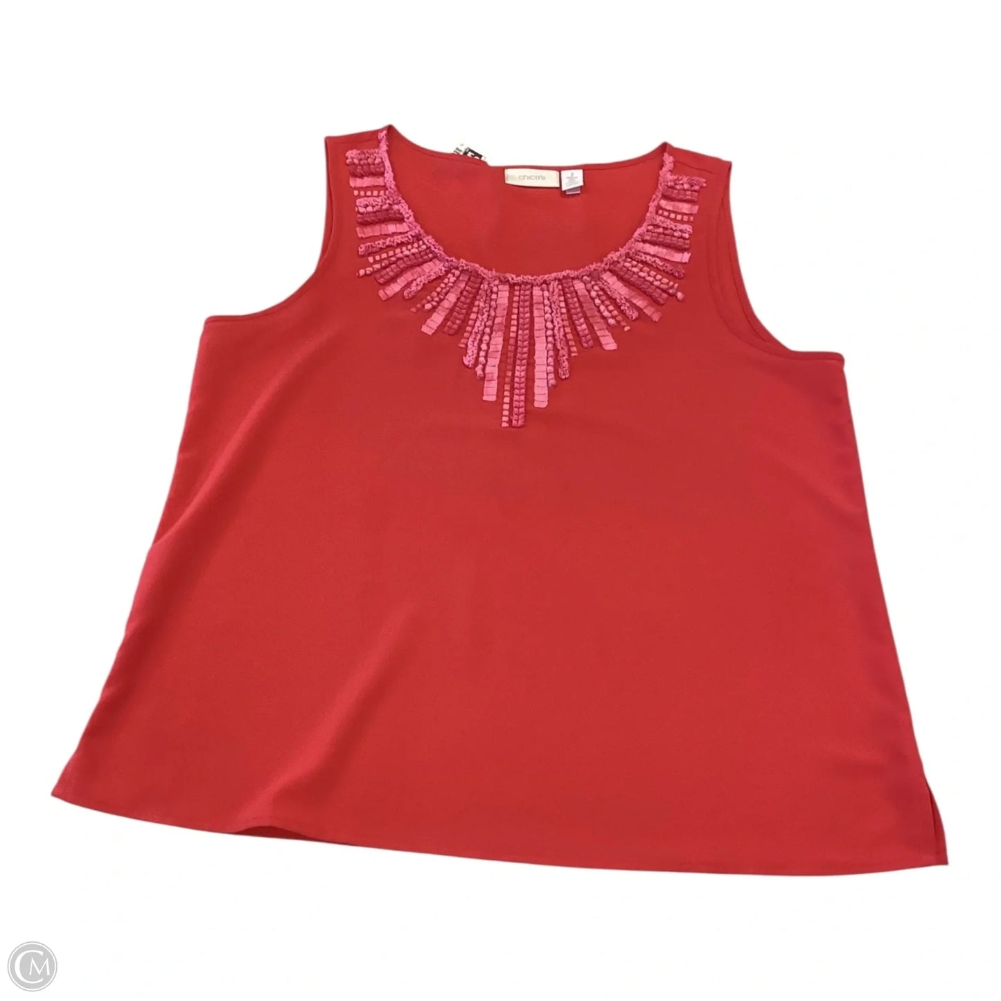 Top Sleeveless By Chicos In Orange, Size: L