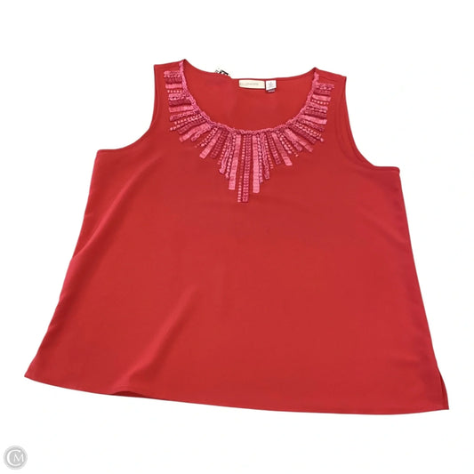 Top Sleeveless By Chicos In Orange, Size: L
