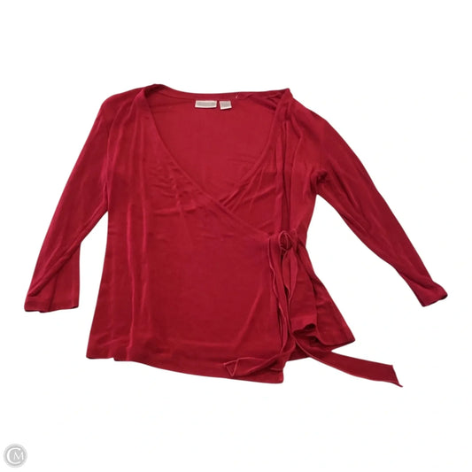 Top Long Sleeve By Chicos In Red, Size: L