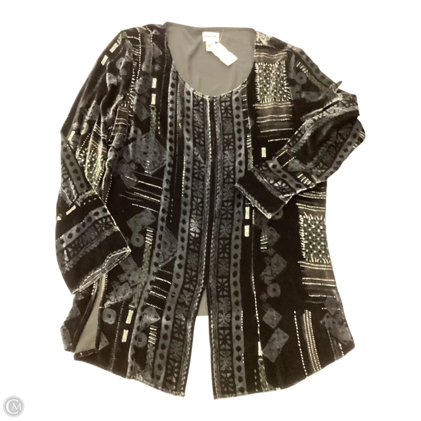 Top Long Sleeve By Chicos In Black, Size: M
