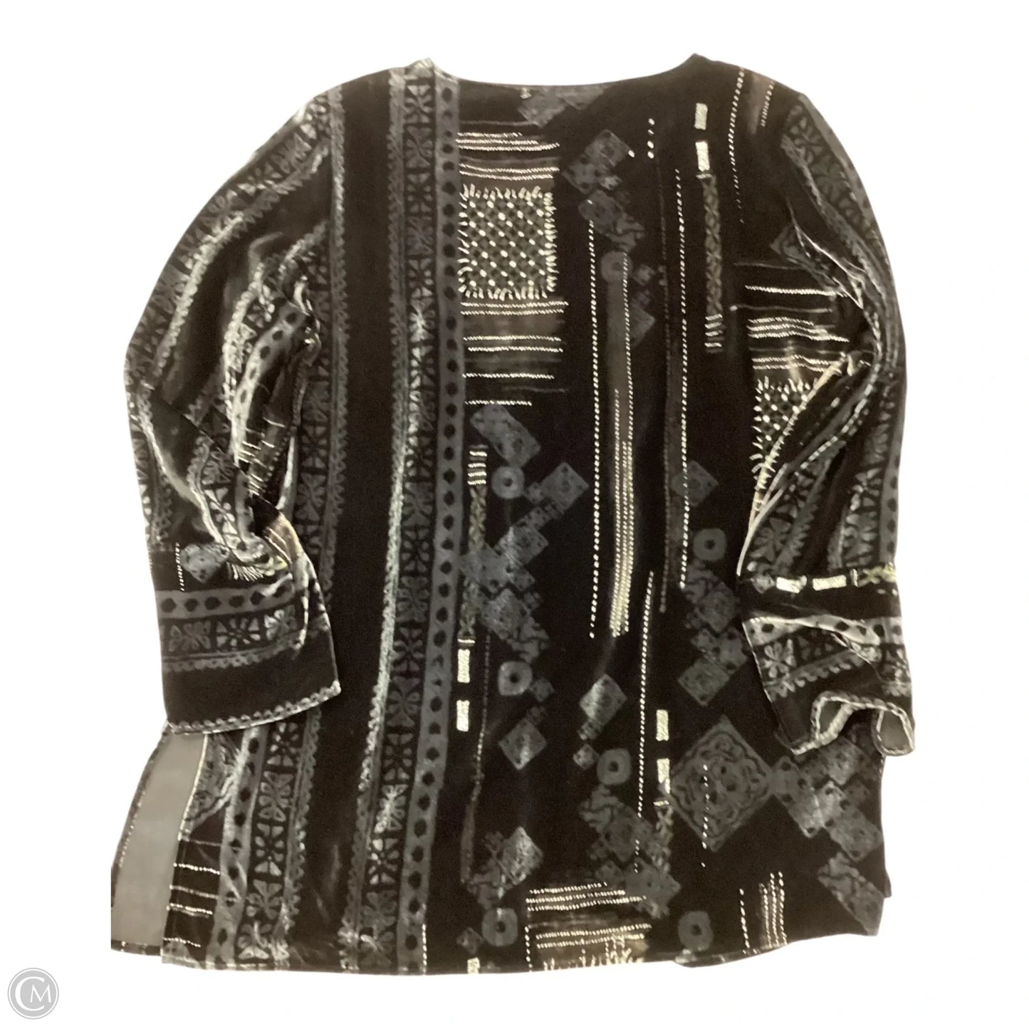 Top Long Sleeve By Chicos In Black, Size: M