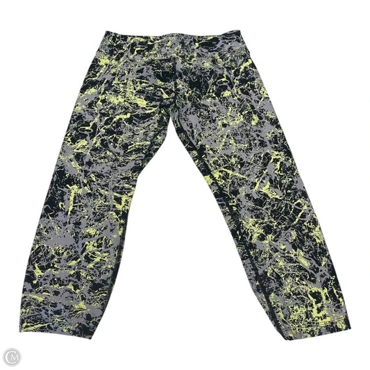 Athletic Capris By Calvin Klein Performance In Black & Green, Size: M