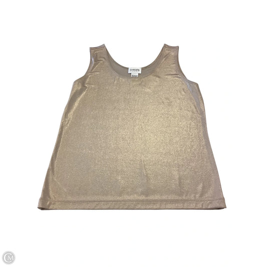 Top Sleeveless By Chicos In Tan, Size: M