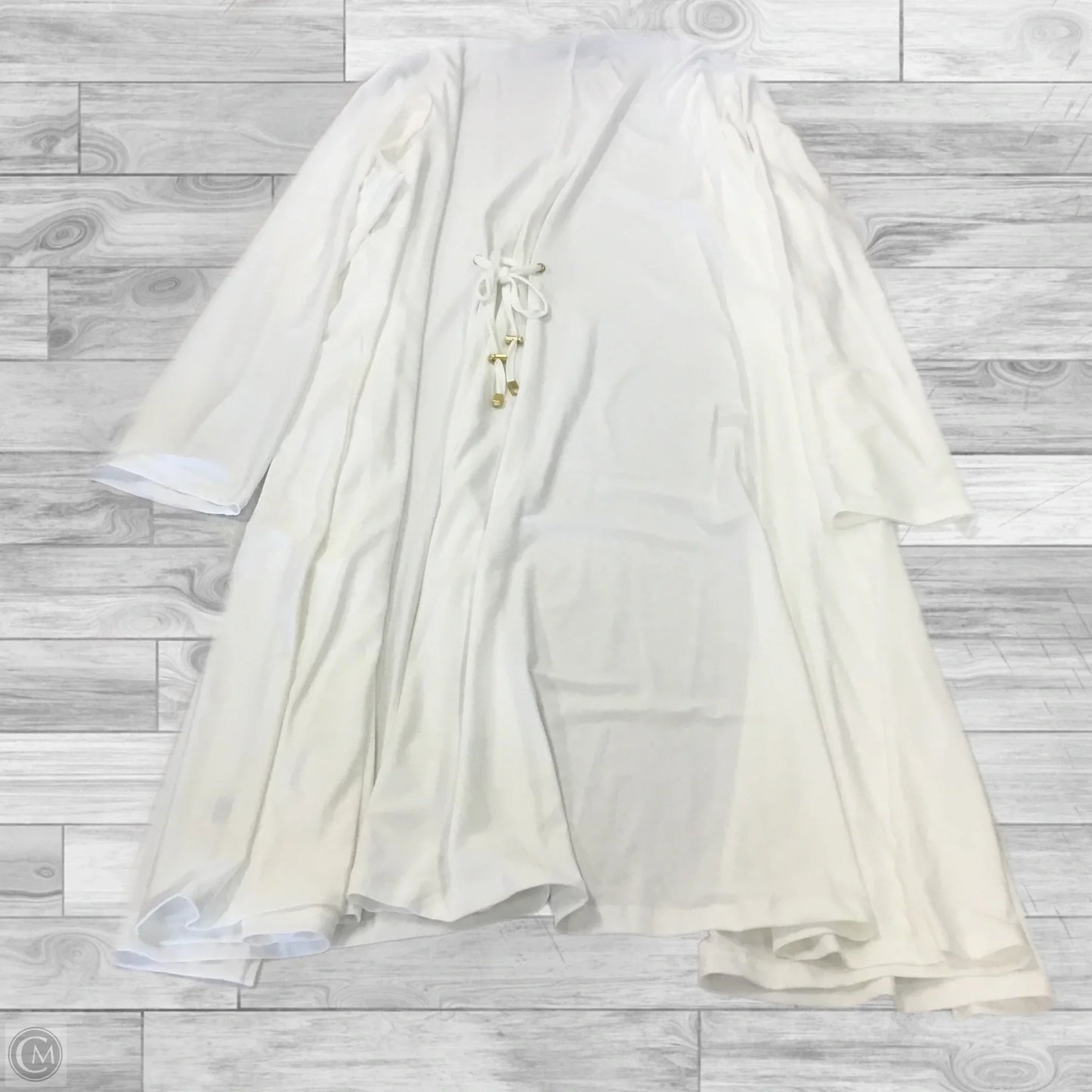 Cardigan By Nina Leonard In White, Size: 3x