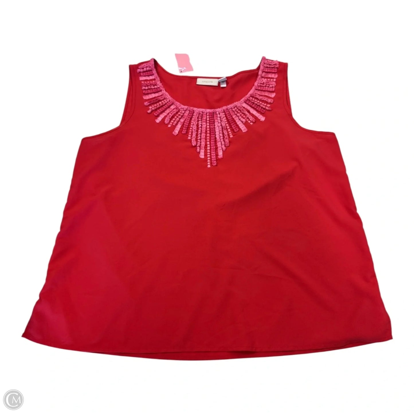 Top Sleeveless By Chicos In Red Pink, Size: 3