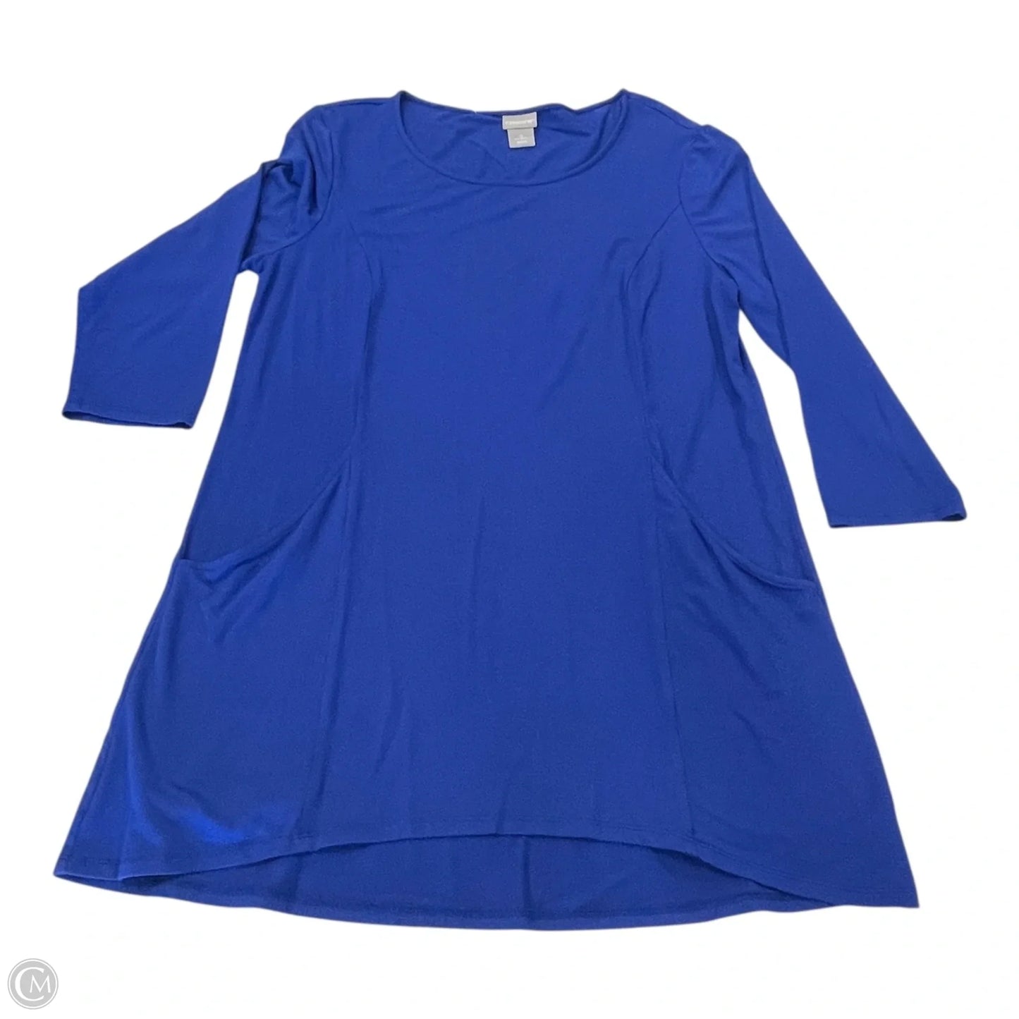Top 3/4 Sleeve Basic By Chicos In Blue, Size: 0