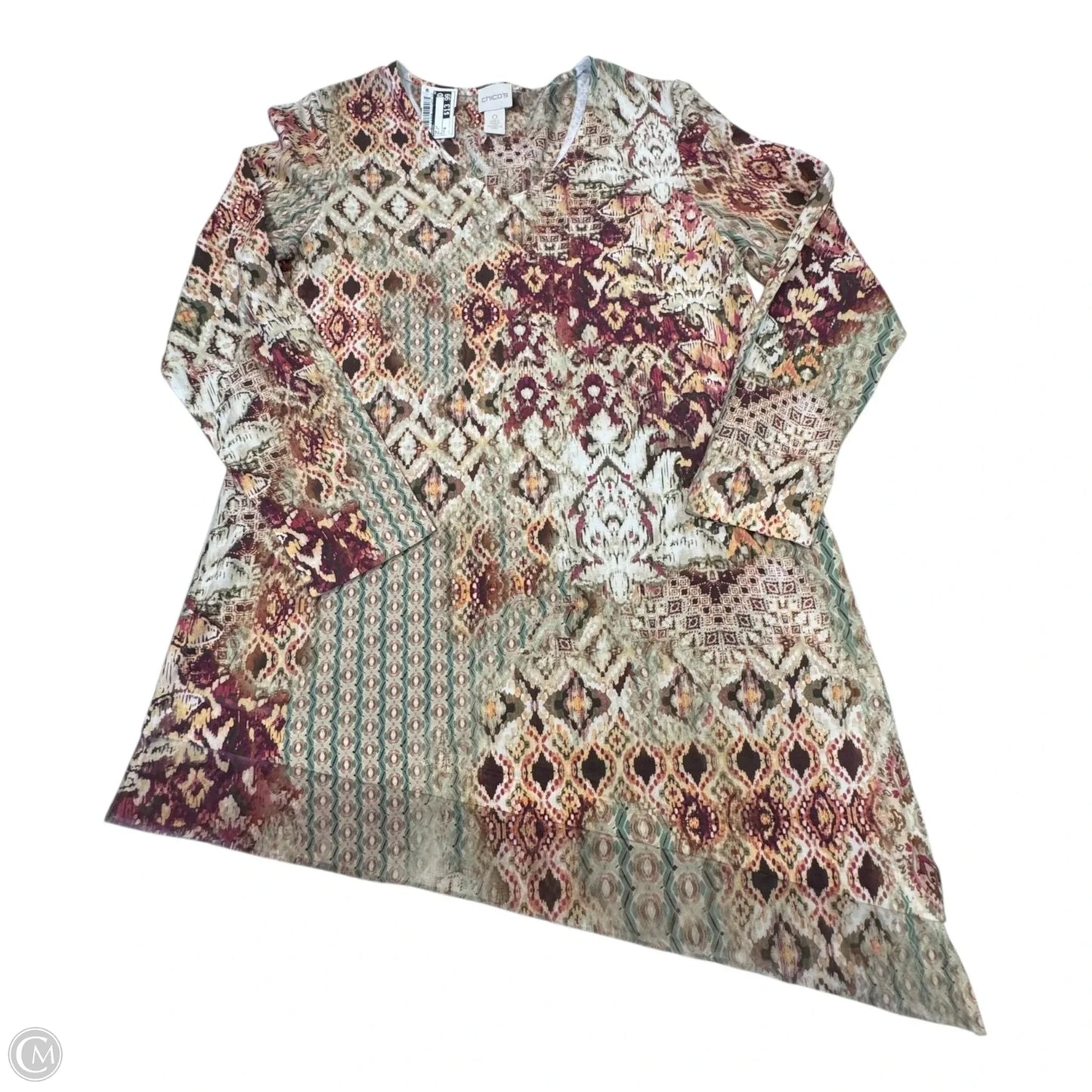Top Long Sleeve By Chicos In Multi-colored, Size: 0 (S)