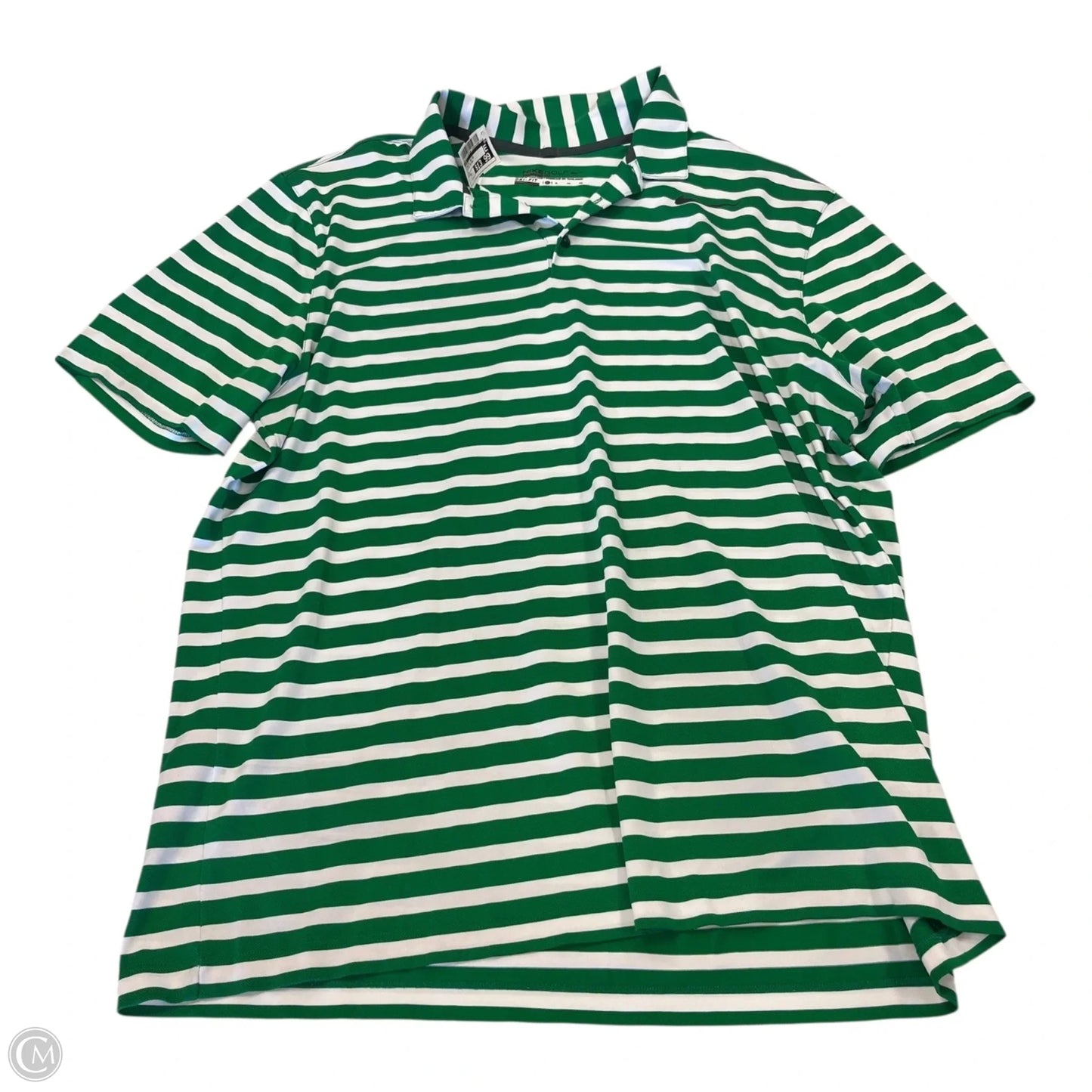 Athletic Top Short Sleeve By Nike In Striped Pattern, Size: Xl