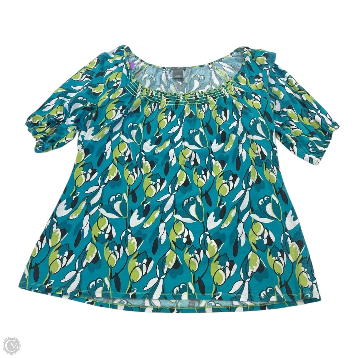 Top Short Sleeve By Ann Taylor In Green, Size: L