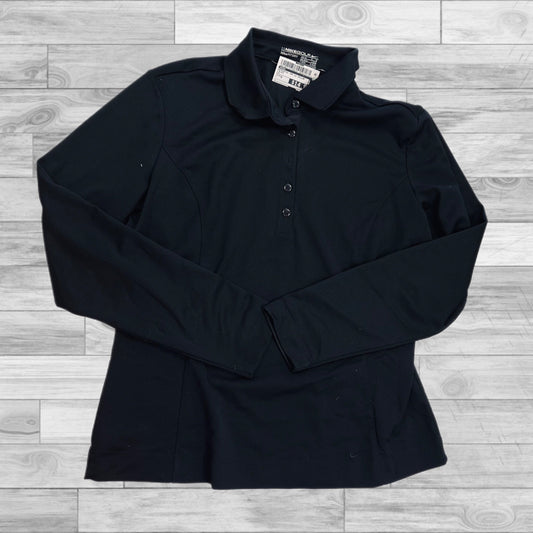 Athletic Top Long Sleeve Collar By Nike In Black, Size: M