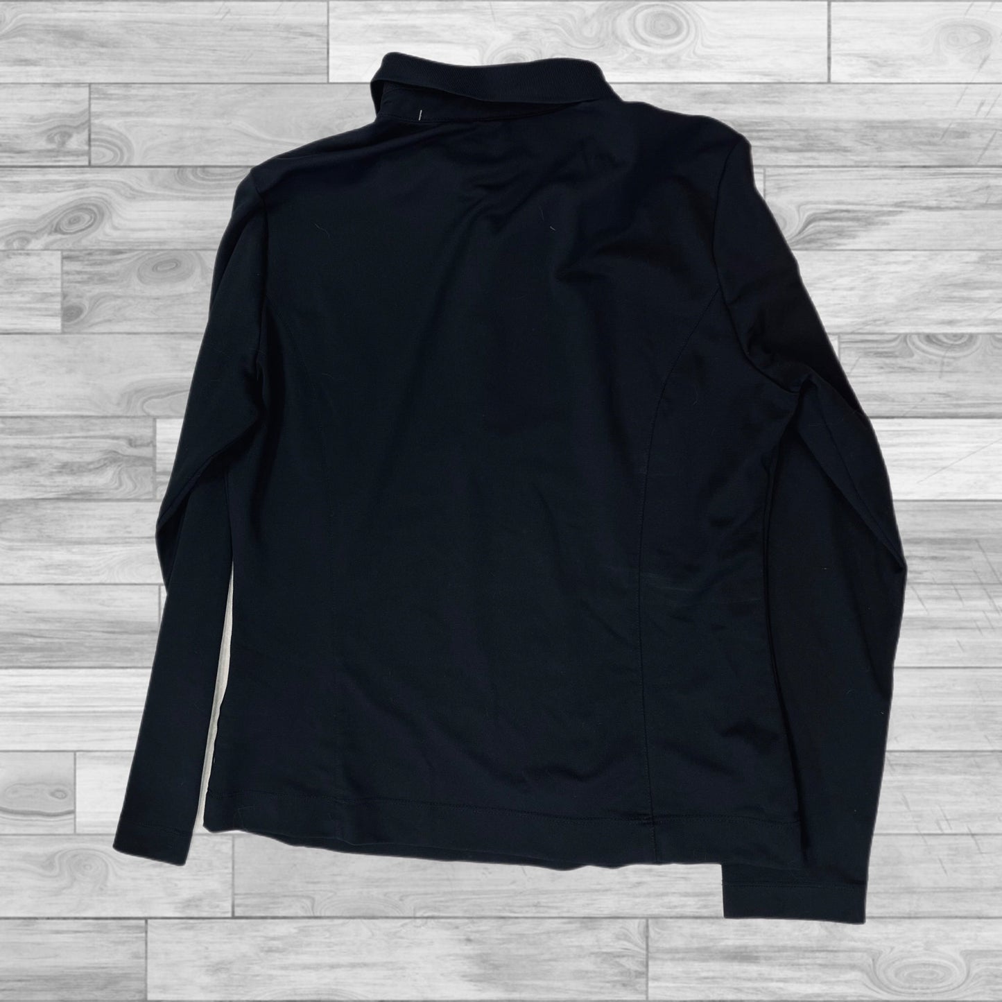 Athletic Top Long Sleeve Collar By Nike In Black, Size: M