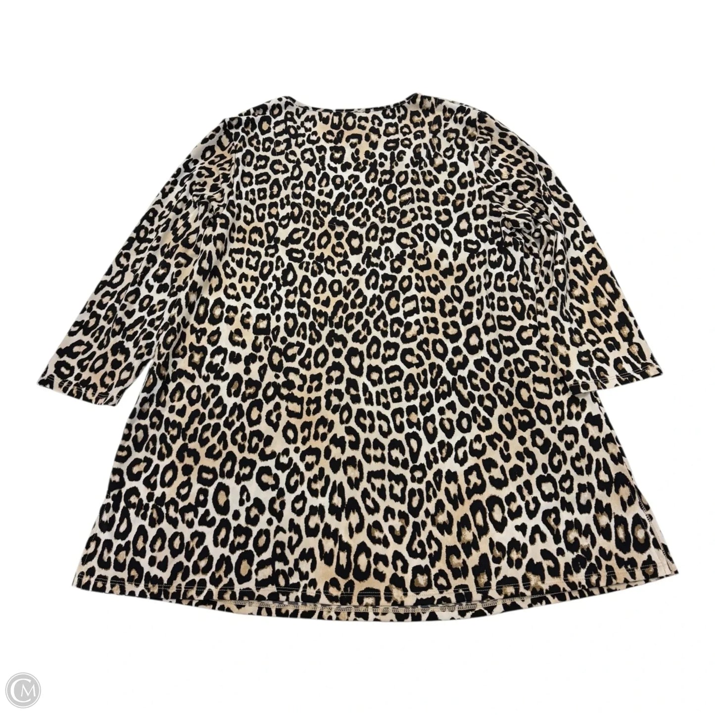 Top 3/4 Sleeve By Chicos In Leopard Print, Size: M