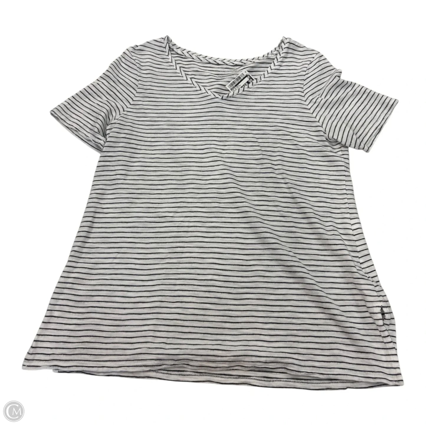 Top Short Sleeve Basic By Chicos In Striped Pattern, Size: M