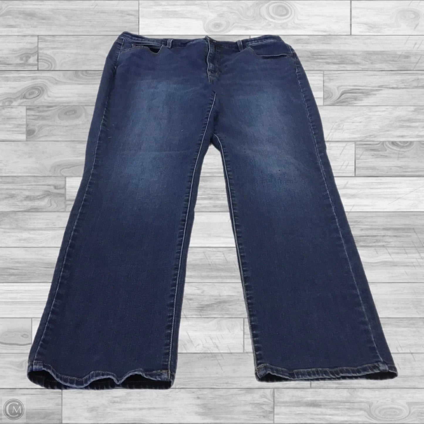 Jeans Straight By Talbots In Blue Denim, Size: 16