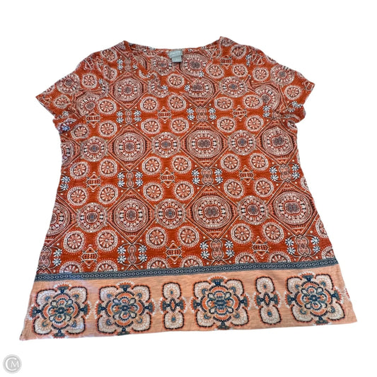 Top Short Sleeve By Chicos In Orange, Size: M