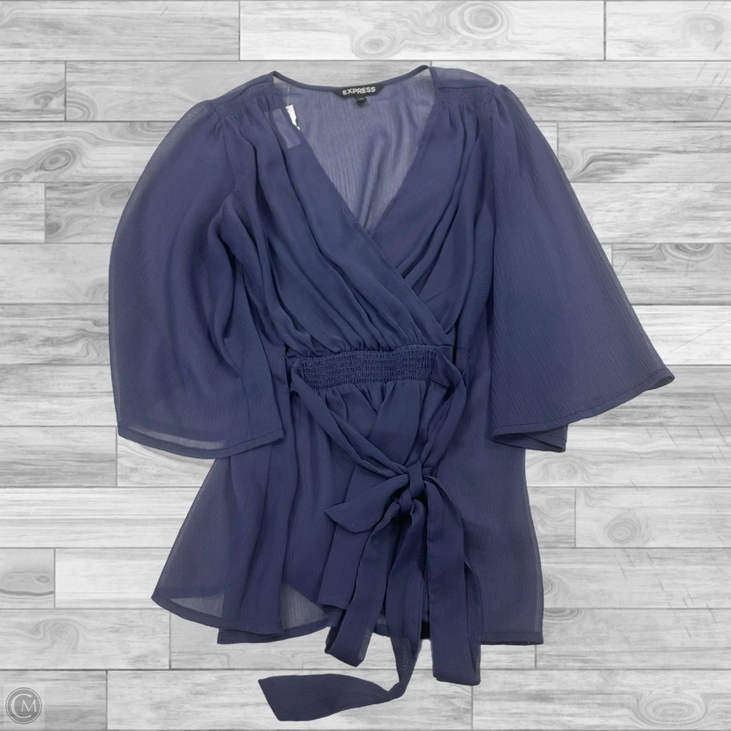 Top 3/4 Sleeve By Express In Blue, Size: Xs