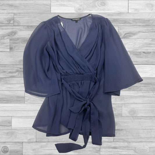 Top 3/4 Sleeve By Express In Blue, Size: Xs