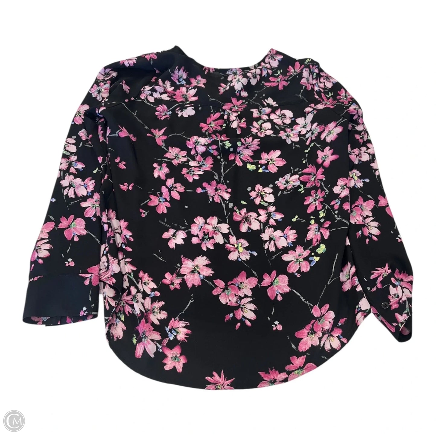 Top Long Sleeve By Express In Floral Print, Size: S