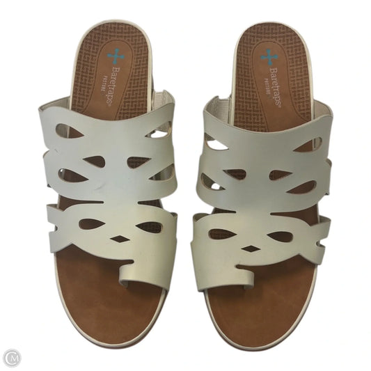 Sandals Heels Wedge By Bare Traps In Cream, Size: 10