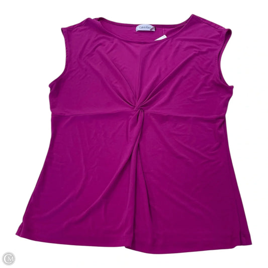Top Sleeveless By Calvin Klein In Pink & Purple, Size: M
