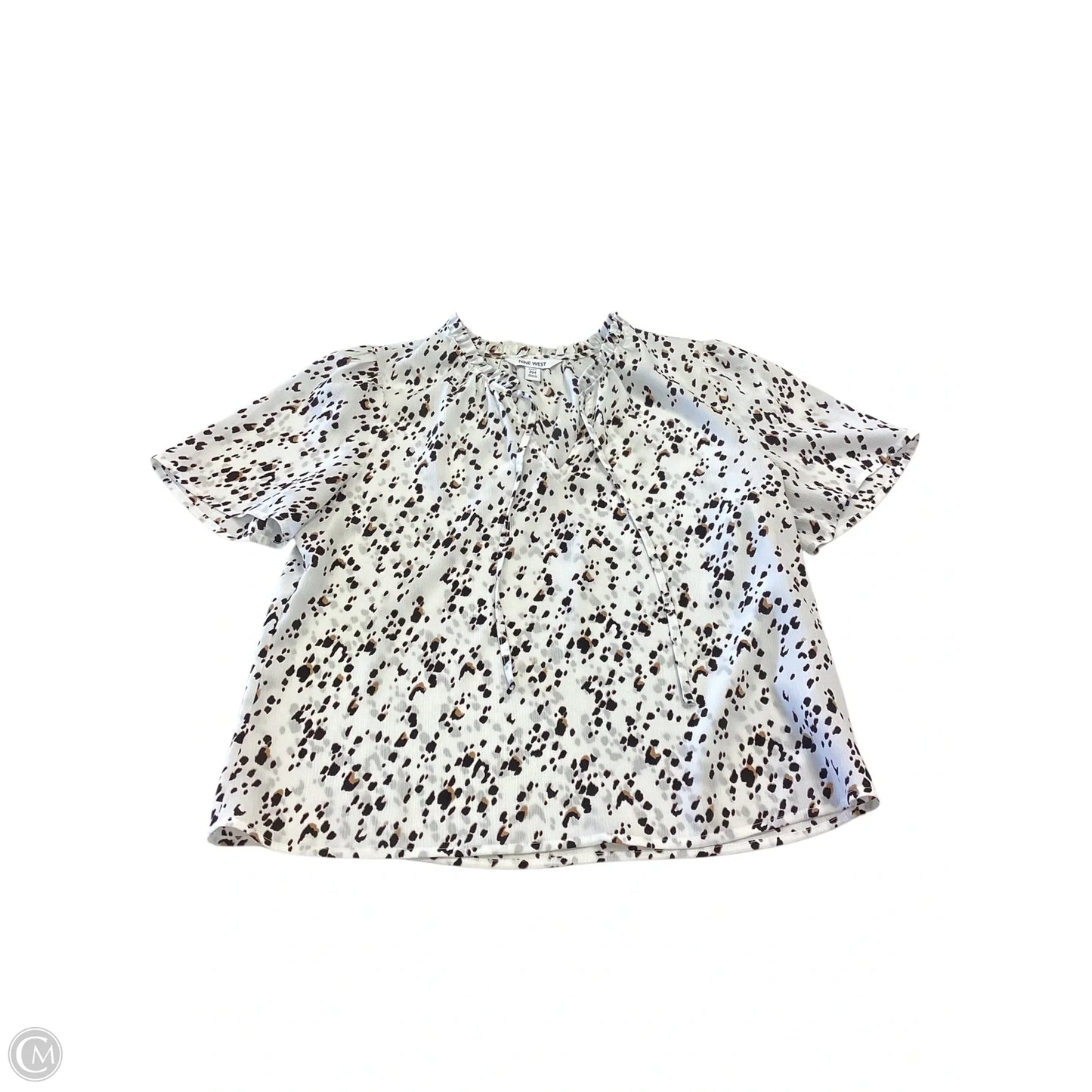 Top Short Sleeve By Nine West In Leopard Print, Size: Mp