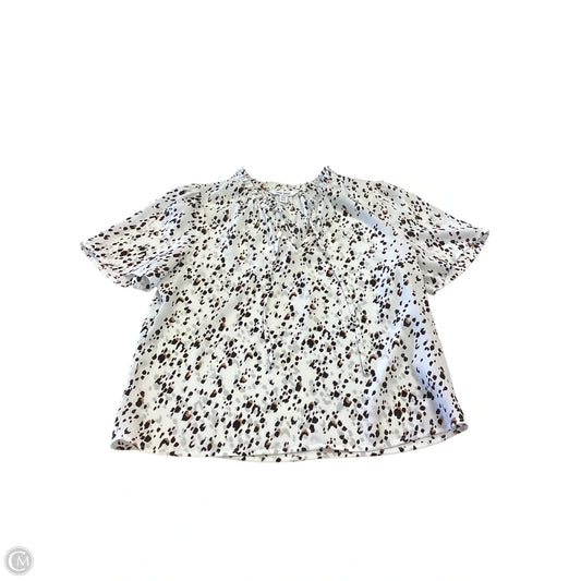 Top Short Sleeve By Nine West In Leopard Print, Size: Mp