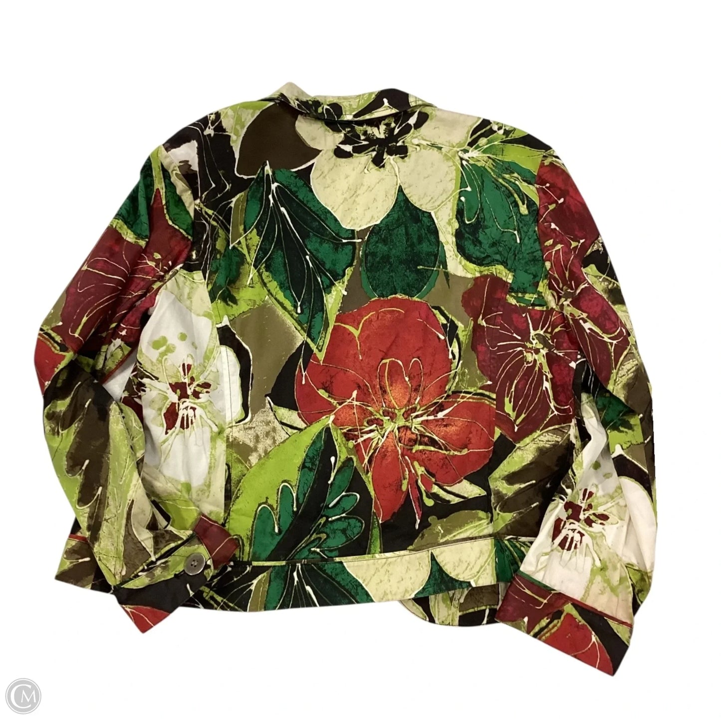 Blazer By Chicos In Tropical Print, Size: M