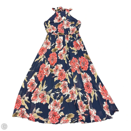 Dress Casual Maxi By Bisou Bisou In Floral Print, Size: 12