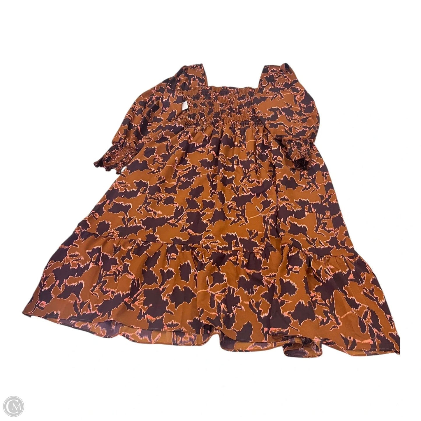 Dress Casual Midi By Nine West In Brown & Pink, Size: Xl