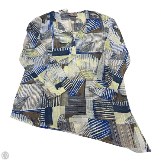 Top Long Sleeve By Chicos In Blue & Green, Size: M