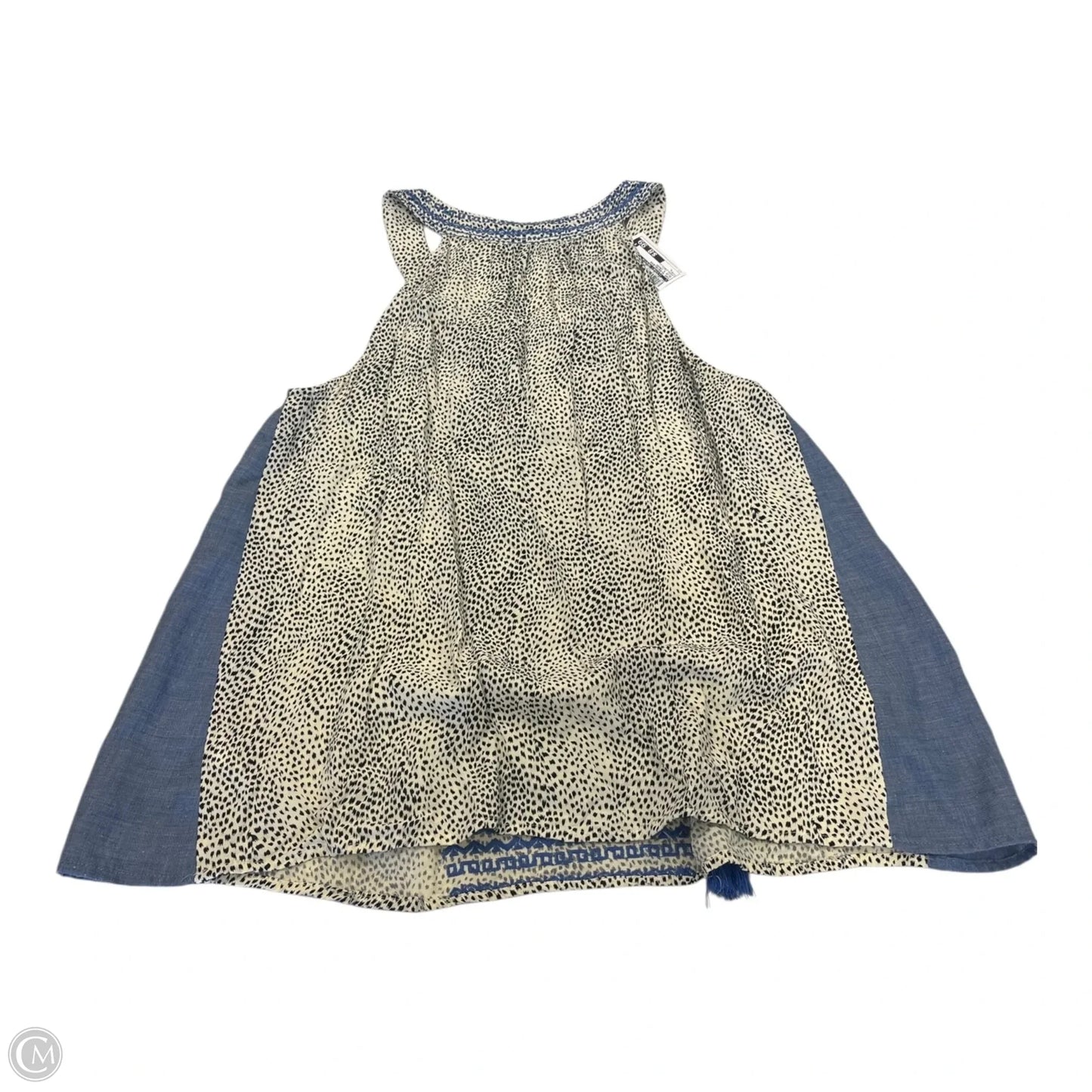 Top Sleeveless By Clothes Mentor In Blue & Cream, Size: L