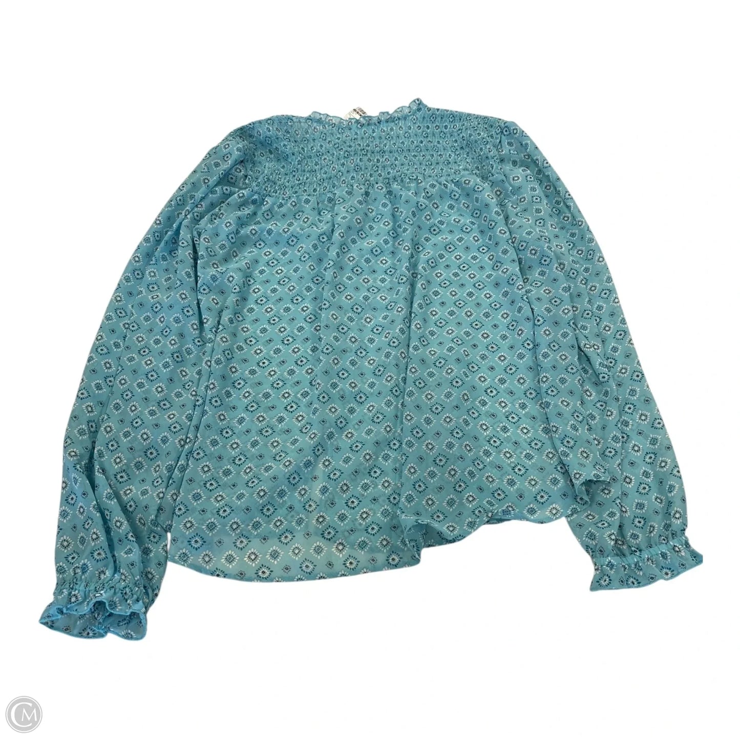 Top Long Sleeve By Time And Tru In Blue, Size: L